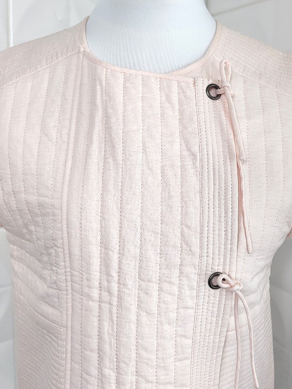 NWT Christoff Quilted Pink Runway Vest Top Cotton Designer M $428 BCBGMAXAZRIA - Picture 13 of 16
